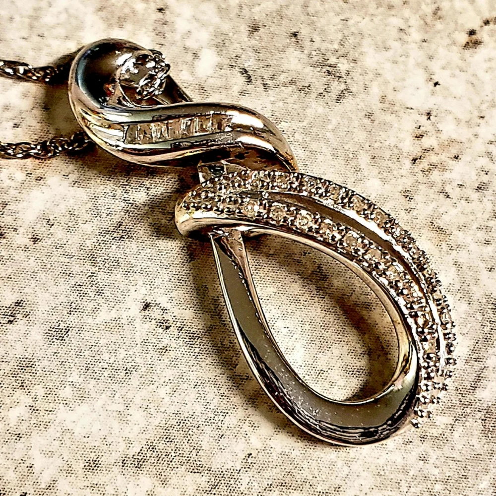 New Stunning Genuine 1.15ctw Diamonds Pendant Free 18" Chain Sterling Silver! - Picture 3 of 7